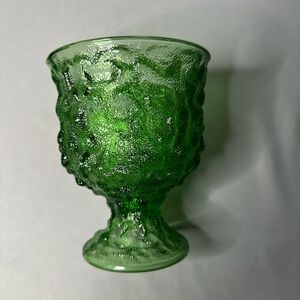 E.O. Brody Green Textured Glass Goblet